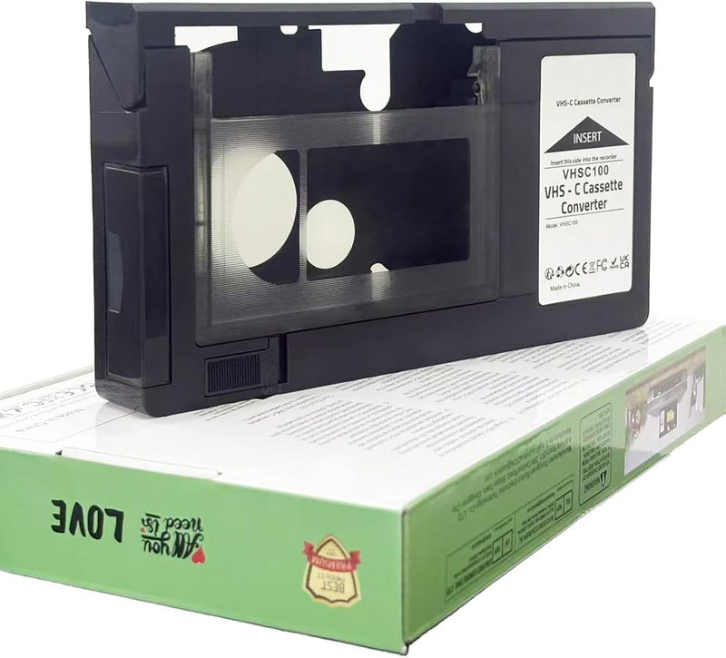 BECBOLDF محول شريط كاسيت VHS-C لكاميرات الفيديو المثبتة مثالي لجهاز VCR، مشغل شريط الفيديو وتحويل VHS إلى رقمي - Image 2